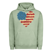 Pigment Oil Green american heart flag Urban Hoodie - MaliasSmallBusiness