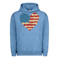 Pigment Pebble Blue american heart flag Urban Hoodie - MaliasSmallBusiness