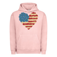 Pigment Salmon american heart flag Urban Hoodie - MaliasSmallBusiness
