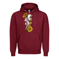 Burgundy sport baseball  lightning bolt Zipper Hoodie - texasbilliewilder