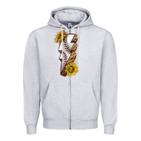 Heather Grey sport baseball  lightning bolt Zipper Hoodie - texasbilliewilder