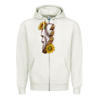 Oatmeal Heather sport baseball  lightning bolt Zipper Hoodie - texasbilliewilder