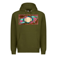 Army Green western pink flovers leopard serape   license plate template Premium Hoodie - BarkalooDesign