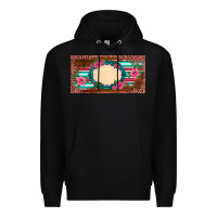 Black western pink flovers leopard serape   license plate template Premium Hoodie - BarkalooDesign