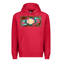 Cardinal western pink flovers leopard serape   license plate template Premium Hoodie - BarkalooDesign