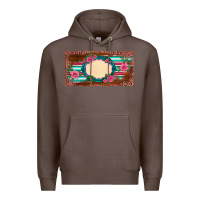Coffee western pink flovers leopard serape   license plate template Premium Hoodie - BarkalooDesign