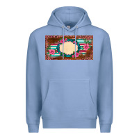 Colony Blue western pink flovers leopard serape   license plate template Premium Hoodie - BarkalooDesign