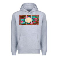 Heather Grey western pink flovers leopard serape   license plate template Premium Hoodie - BarkalooDesign