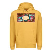 Mustard western pink flovers leopard serape   license plate template Premium Hoodie - BarkalooDesign