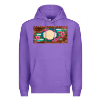 Purple western pink flovers leopard serape   license plate template Premium Hoodie - BarkalooDesign