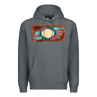 Rock western pink flovers leopard serape   license plate template Premium Hoodie - BarkalooDesign