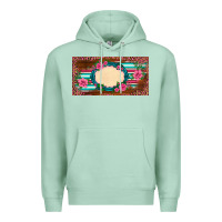 Seafoam western pink flovers leopard serape   license plate template Premium Hoodie - BarkalooDesign