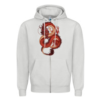 Dove Grey red dragon Zipper Hoodie - RanaPortraitStore