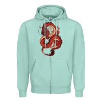Seafoam red dragon Zipper Hoodie - RanaPortraitStore