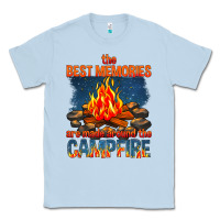 Dusty Blue the best memories are made around the campfire Classic Tee - texasbilliewilder