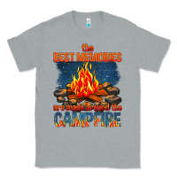 Heather Grey the best memories are made around the campfire Classic Tee - texasbilliewilder