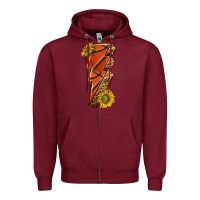 Burgundy sport basketball lightning bolt Zipper Hoodie - texasbilliewilder
