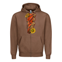 Chestnut sport basketball lightning bolt Zipper Hoodie - texasbilliewilder