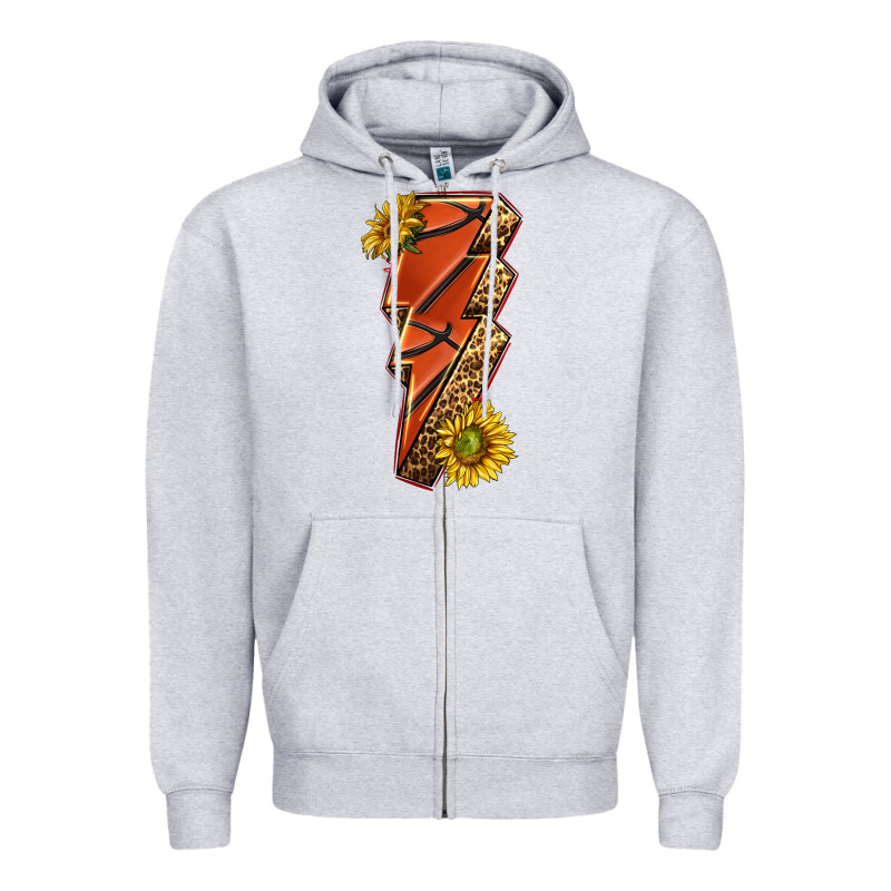 Sport Basketball Lightning Bolt Zipper Hoodie by texasbilliewilder | Teevron