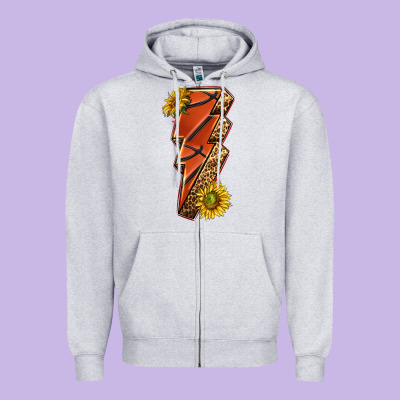 Sport Basketball Lightning Bolt Zipper Hoodie Designed By Texasbilliewilder
