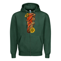 Sports Green sport basketball lightning bolt Zipper Hoodie - texasbilliewilder
