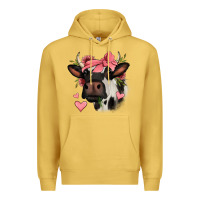 Antique Gold valentines day cow Premium Hoodie - Jasminsmagicworld