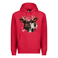 Cardinal valentines day cow Premium Hoodie - Jasminsmagicworld