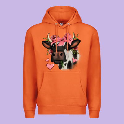 Valentines Day Cow Premium Hoodie Designed By Jasminsmagicworld