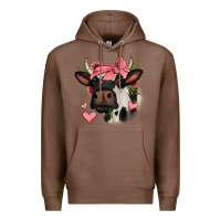 Chestnut valentines day cow Premium Hoodie - Jasminsmagicworld