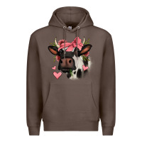 Coffee valentines day cow Premium Hoodie - Jasminsmagicworld