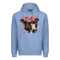 Colony Blue valentines day cow Premium Hoodie - Jasminsmagicworld
