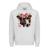 Dove Grey valentines day cow Premium Hoodie - Jasminsmagicworld