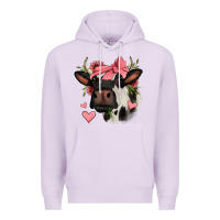 Lilac valentines day cow Premium Hoodie - Jasminsmagicworld