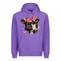 Purple valentines day cow Premium Hoodie - Jasminsmagicworld