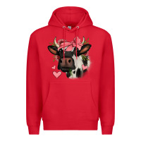 Red valentines day cow Premium Hoodie - Jasminsmagicworld