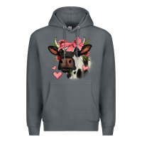 Rock valentines day cow Premium Hoodie - Jasminsmagicworld