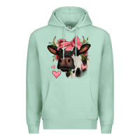 Seafoam valentines day cow Premium Hoodie - Jasminsmagicworld
