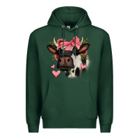 Sports Green valentines day cow Premium Hoodie - Jasminsmagicworld