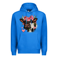 True Royal valentines day cow Premium Hoodie - Jasminsmagicworld