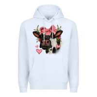 White valentines day cow Premium Hoodie - Jasminsmagicworld