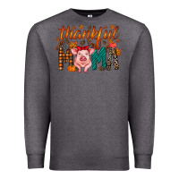 Charcoal Heather thankful mama pig Premium Sweatshirt - RacoonDesign