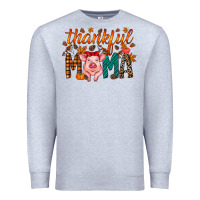 Heather Grey thankful mama pig Premium Sweatshirt - RacoonDesign