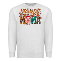 Oatmeal Heather thankful mama pig Premium Sweatshirt - RacoonDesign