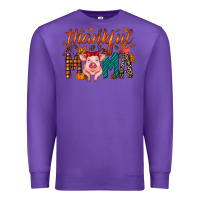 Purple thankful mama pig Premium Sweatshirt - RacoonDesign