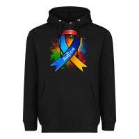 Black autism ribbon Heavyweight Hoodie - Zillion Design Studio