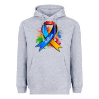 Heather Grey autism ribbon Heavyweight Hoodie - Zillion Design Studio