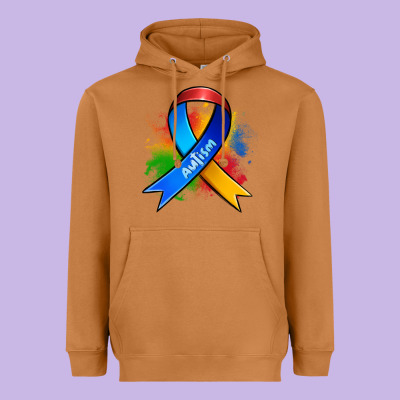 Autism Ribbon Heavyweight Hoodie Designed By Zillion Design Studio