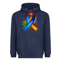 Navy autism ribbon Heavyweight Hoodie - Zillion Design Studio