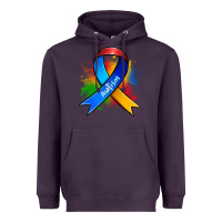 Plum autism ribbon Heavyweight Hoodie - Zillion Design Studio