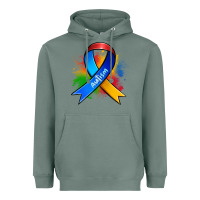 Sage autism ribbon Heavyweight Hoodie - Zillion Design Studio